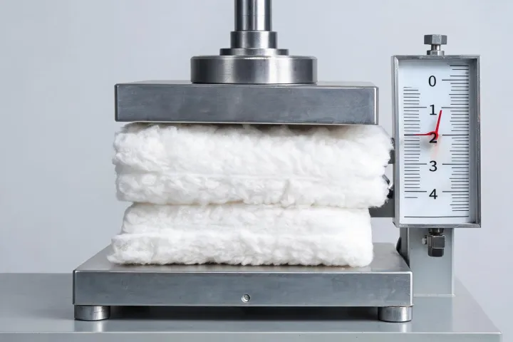 Compressed insulation component material evaluation