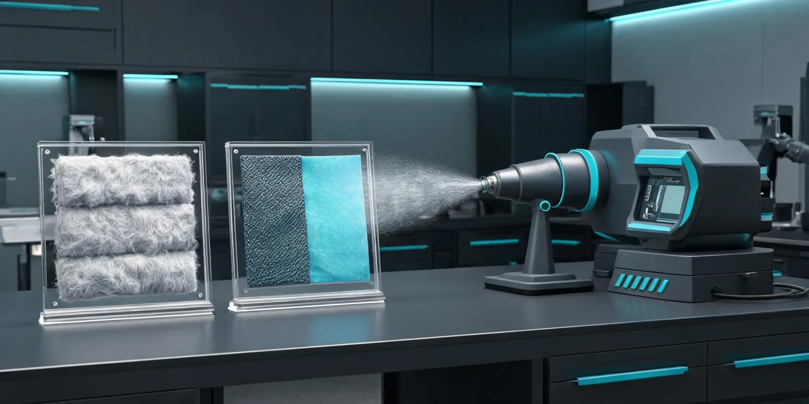 Layered outdoor textile system under controlled wind and moisture evaluation